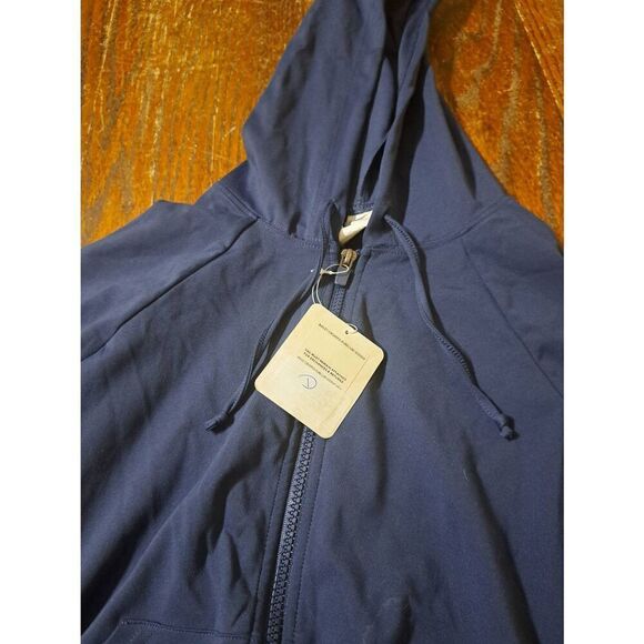 New XS Fabletics Abyss Blue Bailey Cropped Pureluxe Hoodie Jacket Athletic - Picture 8 of 8